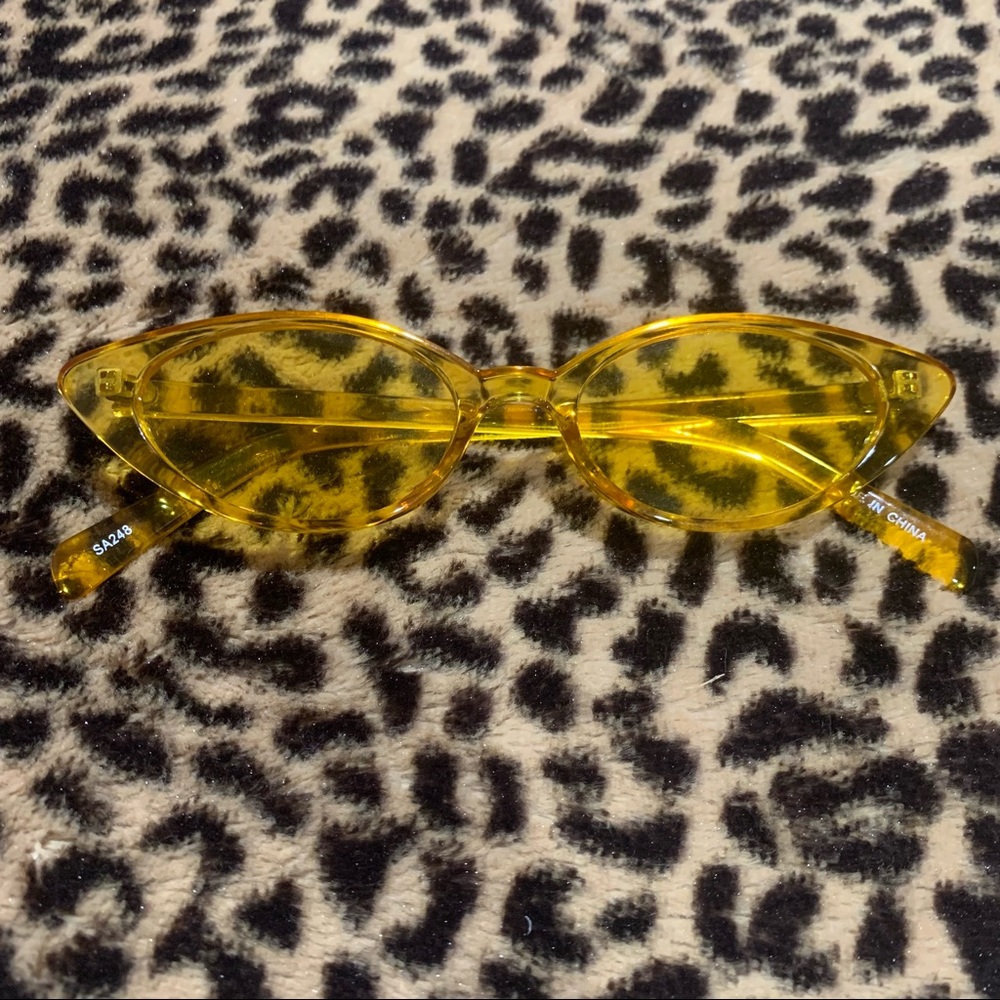 yellow cat eye sunglassses
